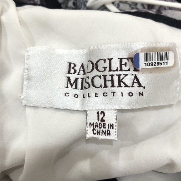 Badgley Mischka Twirling Butterfly Maxi Gown Formal Dress Size 12 Cream - Picture 7 of 11